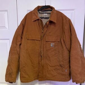 Carhartt Brown Military Field Jacket Durable Canvas